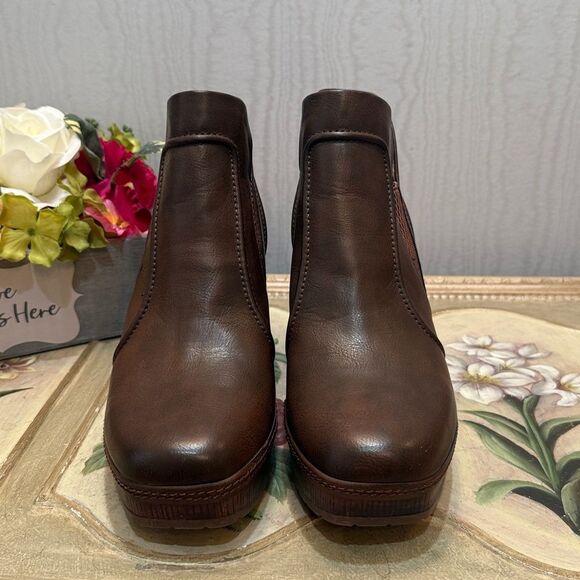 Kork-Ease Robin Brown Platform Ankle Boots Sz 9.5 - Picture 6 of 13